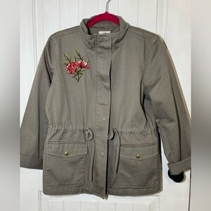 Loft - flower embroidered utility jacket